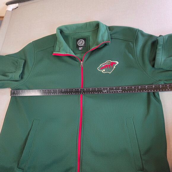 NHL Minnesota Wild XXL Full Zip Green Performance Fleece Jacket - Picture 11 of 15